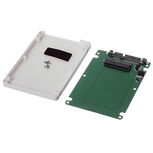 CY 1,8 Zoll Micro SATA 16pin SSD auf 7mm 2,5" SATA 22pin Festplattengehäuse weiß von cablecc