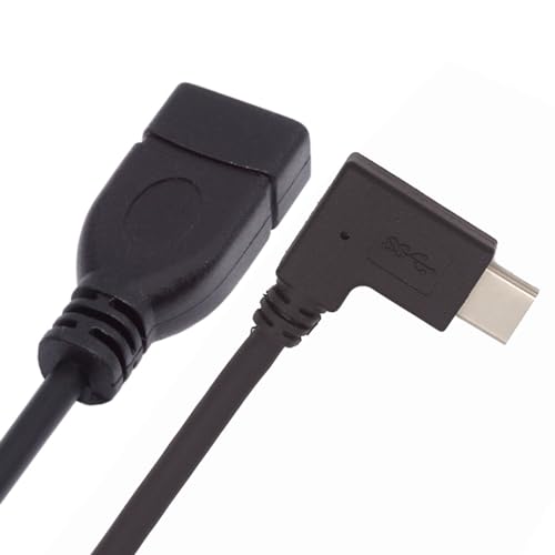 CableCC USB-3.1-Typ-C-Stecker auf A-Buchse, um 90 Grad abgewinkelt, OTG-Datenkabel für MacBook, Tablet, Mobiltelefon. von cablecc