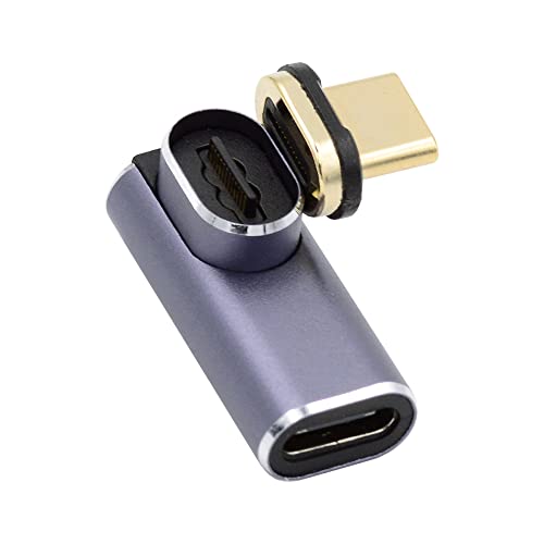 Cablecc 140 W magnetischer Stecker USB 4 40 Gbit/s USB4 Typ C Stecker auf Buchse, niedriges Profil, rechtwinklige Stromdaten, 8K Video-Adapter für Laptop-Handy von cablecc