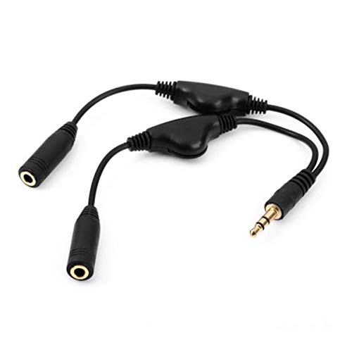 Cablecc 3,5 mm Stereo-Stecker auf doppelte 3,5 mm Buchse Audio Kopfhörer Y-Splitter-Kabel mit Lautstärkeregler. von cablecc