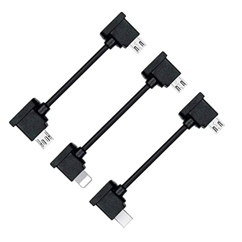 Cablecc 3 Stück/Set Fernbedienungs-Datenkabel Typ-C & Micro & auf Micro-USB für Mavic Pro Platinum Mavic Park RC Zubehör von cablecc