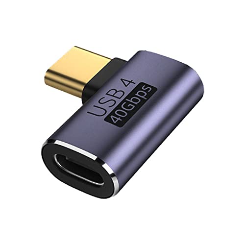 Cablecc 40 Gbit/s Stecker auf Buchse, USB4 Typ C, 90 Grad, links und rechts abgewinkelt, 100 W, Leistungsdaten, 8K-Video-Adapter für Laptop, Handy von cablecc