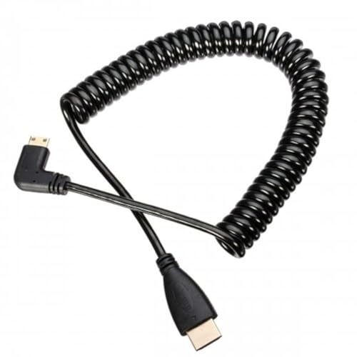 Cablecc 90 Grad rechtwinkliger Mini-HDMI-Stecker auf HDMI-Stecker, Stretch-Federkabel, 1,2 m Cablecc Cablecc 90 Grad rechtwinkliger Mini-HDMI-Stecker auf HDMI-Stecker, Stretch-Federkabel, 1,2 m Cablecc von cablecc