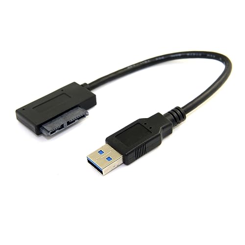 Cablecc Adapterkabel, USB 3.0 auf 13-poligen Stecker, Slimline SATA, für optisches Laufwerk/ CD-/ DVD ROM-Laufwerk, Schwarz Cablecc Adapterkabel, USB 3.0 auf 13-poligen Stecker, Slimline SATA, für optisches Laufwerk/ CD-/ DVD ROM-Laufwerk, Schwarz von cablecc