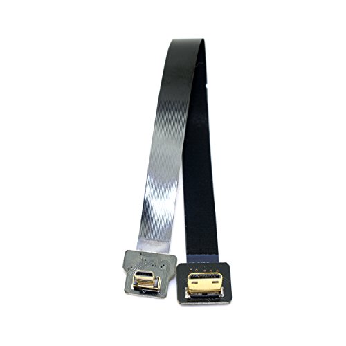 Cablecc CYFPV 90 Grad abgewinkeltes FPV-Micro-HDMI-Stecker auf Mini-HDMI-FPC-Flachkabel 20 cm für FPV-HDTV-Multikopter-Luftaufnahmen von cablecc