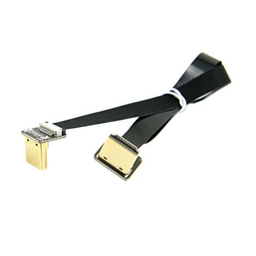 Cablecc CYFPV Dual 90 Grad nach unten abgewinkelt HDMI Typ A Stecker auf Stecker HDTV FPC Flachkabel 50 cm für FPV HDTV Multicopter Luftfotografie von cablecc