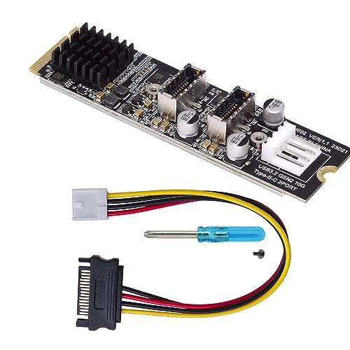 Cablecc Dual Type-E 20pin 10Gbps USB 3.1 Frontpanel Buchse auf NVME NGFF M-Key Express Card Adapter für Motherboard von cablecc