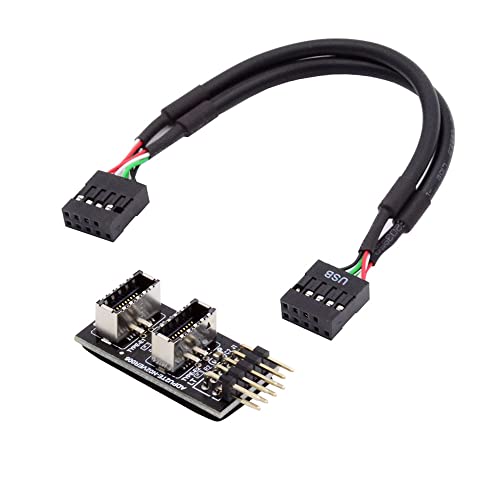 cablecc Dual USB 3.1 Frontplattenbuchse Key-A Type-E auf USB 2.0 9Pin 10Pin Mainboard Header Male Kabelverlängerungsadapter von cablecc