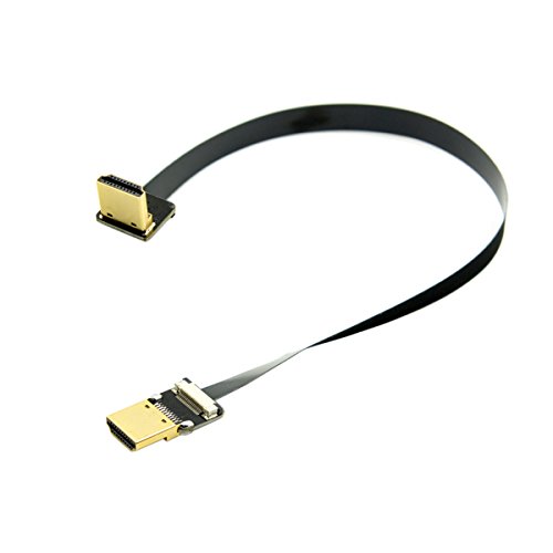 Cablecc FPV HDMI-Stecker auf 90 Grad abgewinkelter HDMI-Stecker, HDTV, FPC, Flachkabel, 20 cm, für Luftfotografie mit Multicoptern von cablecc