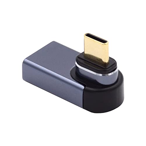 Cablecc Magnetischer Stecker 10 Gbit/s Typ C Stecker auf USB 3.0 Buchse 90 Grad Low Profile abgewinkelt OTG Datenadapter für Laptop Handy von cablecc