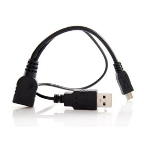 Cablecc Micro-USB 2.0 OTG-Host-Flash-Kabel mit USB-Stromversorgung für Galaxy S3 i9300 / S4 i9500 / Note2 N7100 / Note3 N9000 / S5 i9600, Schwarz von cablecc