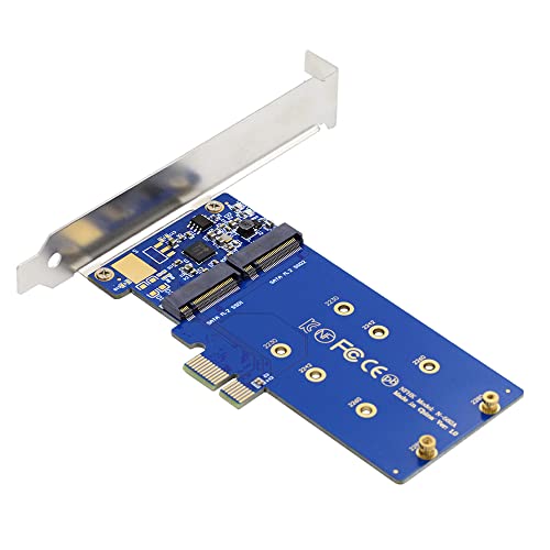 Cablecc NGFF Key B+M Dual SATA SSD auf PCI-E 1x Motherboard Desktop Adapter Konverter SSD Karte JMB582 2280 von cablecc