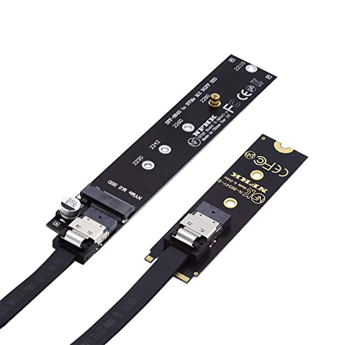Cablecc NGFF M-Key NVME Verlängerungskabel (Stecker auf Buchse, mit SFF-8654 Stecker für Mainboard SSD 2280/22110, 40 cm) von cablecc