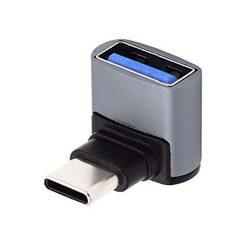 Cablecc OTG-Adapter für Laptop, Tablet, Handy, 90 Grad abgewinkelt, USB-C Typ C auf USB 3.0 Buchse von cablecc