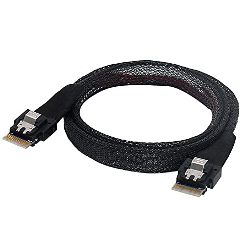Cablecc PCI-E Slimline SAS 4.0 SFF-8654 4i 38pin Host auf SFF-8654 Slim SAS Target Kabel 50cm von cablecc