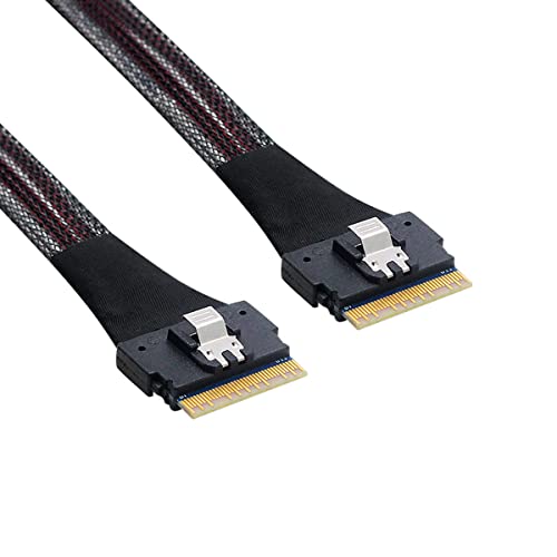 Cablecc PCI-E Slimline SAS 4.0 SFF-8654 8i 74pin Host auf SFF-8654 74Pin Slim SAS Target Kabel 50cm von cablecc