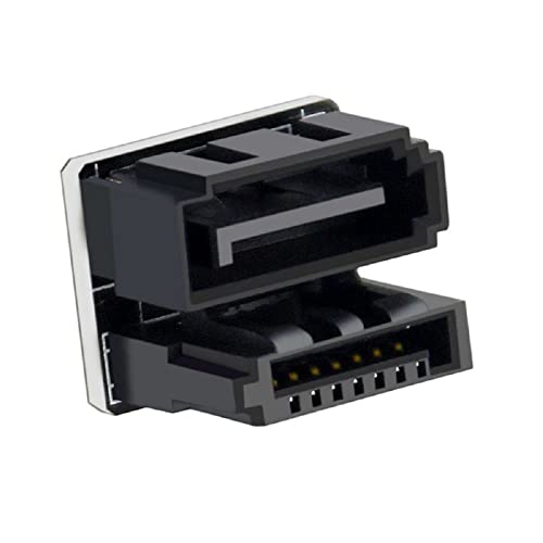 Cablecc Single SATA 7-polige Buchse auf 360 Grad abgewinkelter 7-poliger Stecker Adapter für Desktops SSD HDD Mainboard Motherboard von cablecc