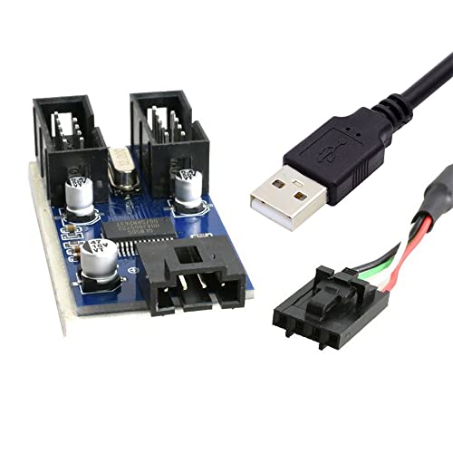 cablecc Typ-A USB 2.0 Stecker 1 bis 2 Buchse 9pin Motherboard Header Erweiterung HUB Stecker Adapter Port Multilier von cablecc