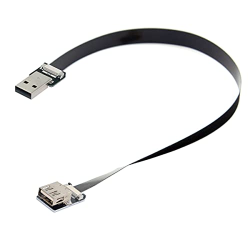 Cablecc USB 2.0 Typ-A Stecker auf Buchse, Verlängerungskabel, flach, flach, FPC-Kabel für FPV, Disk & Scanner & Drucker, 200 cm von cablecc