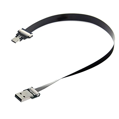 Cablecc USB 2.0 Typ-A-Stecker auf Micro-USB 5-poliger Stecker, flach, schlankes FPC-Kabel für FPV & Disk & Phone 20 cm von cablecc