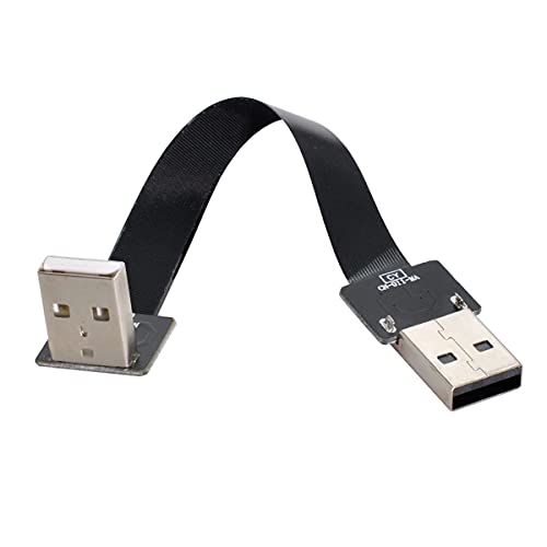 Cablecc USB 2.0 Typ-A-Stecker auf Typ-A-Stecker, flaches FPC-Kabel, 90 Grad abgewinkelt, für FPV & Disk & Scanner & Drucker 50 cm von cablecc
