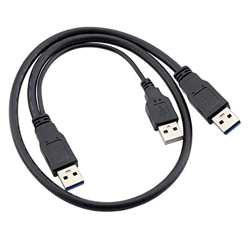 Cablecc USB 3.0 Typ A auf Dual Typ-A Extra Power Y-Kabel zwei A Stecker auf USB Stecker für externe Festplatte Super Speed 5Gbps von cablecc