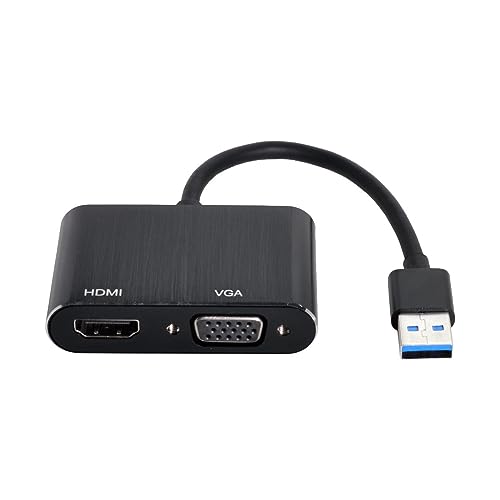 Cablecc USB 3.0 & 2.0 zu HDMI & VGA HDTV Adapterkabel Externe Grafikkarte für Windows Macbook Laptop von cablecc