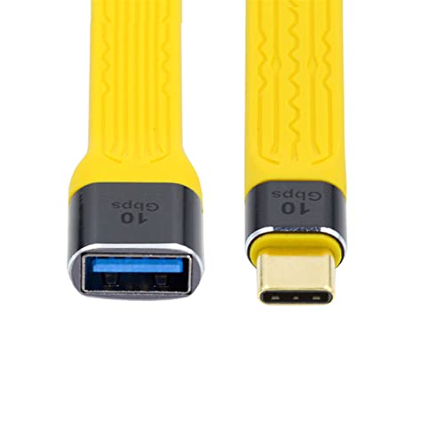 Cablecc USB 3.1 Host auf USB 3.0 Typ A Buchse OTG Flach Slim FPC Datenkabel für Laptop und Handy, Gelb von cablecc