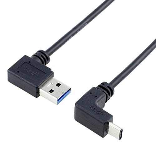 Cablecc USB 3.1 USB-C nach oben und unten abgewinkelt auf 90 Grad links gewinkelt, A-Stecker-Datenkabel für MacBook, Tablet und Telefon von cablecc