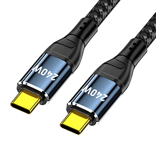 Cablecc USB-C 240W Typ-C Kabel 480Mbps 48V 5A kompatibel mit USB 2.0 100W Ladegerät für Laptop Tablet Telefon 100CM von cablecc