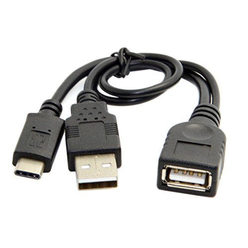 Cablecc USB-C Typ-C USB 3.1 auf USB 2.0 Buchse OTG Datenkabel mit Strom für Handy & New Macbook Pro von cablecc