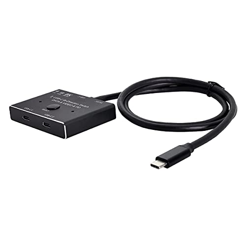 Cablecc USB-C Type-C Bi-Direction Switch MST 1 to 2 Hub Support Video Data PD 8K @ 30hz 100W 10Gbps with 50cm Cable von cablecc