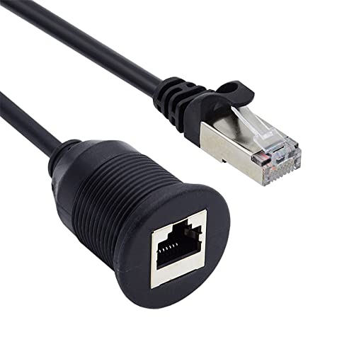 Cablecc 1 m langes, wasserdichtes, staubdichtes Verlängerungskabel mit Schraubverschluss, CAT6 RJ45 Stecker auf Buchse, LAN, Ethernet, Netzwerk-Verlängerungskabel, Auto-Schalttafelmontage-Design Cablecc 1 m langes, wasserdichtes, staubdichtes Verlängerungskabel mit Schraubverschluss, CAT6 RJ45 Stecker auf Buchse, LAN, Ethernet, Netzwerk-Verlängerungskabel, Auto-Schalttafelmontage-Design von cablecc