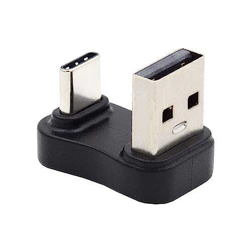 cablecc 10 Gbit/s Typ-A-USB3.0-Stecker auf USB 3.1-Typ-C-Stecker Datengegenüberliegende U-förmige Rückseite nach unten abgewinkelter 90-Grad-Ladeadapter für Laptop-Telefone von cablecc
