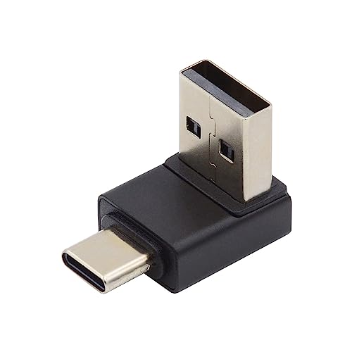 cablecc 10 Gbit/s USB 3.0 Typ A Stecker auf USB 3.1 Typ C Stecker Datenladeadapter 90 Grad nach unten abgewinkelt für Laptop-Telefone von cablecc