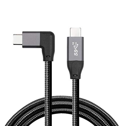 cablecc 10 Gbit/s USB-C USB 3.1 Typ C Gen2 Stecker Daten Video 100 W Kabel 90 Grad links rechts gewinkelt mit E-Marker 50 cm von cablecc