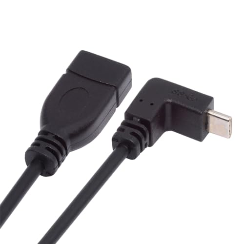 cablecc 10 Gbit/s USB-C USB 3.1 Typ-C-Stecker auf USB 3.0-A-Buchse, OTG-Daten-Power-Up-Down-Kabel, 90 Grad abgewinkelt, 20 cm von cablecc