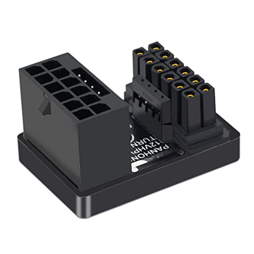 cablecc 12VHPWR 16Pin 12+4P Stecker auf Buchse PCI-E 5.0 Power Modular ATX3.0 Adapter nach unten abgewinkelt 360 Grad für 4080 5090TI Grafikkarte von cablecc