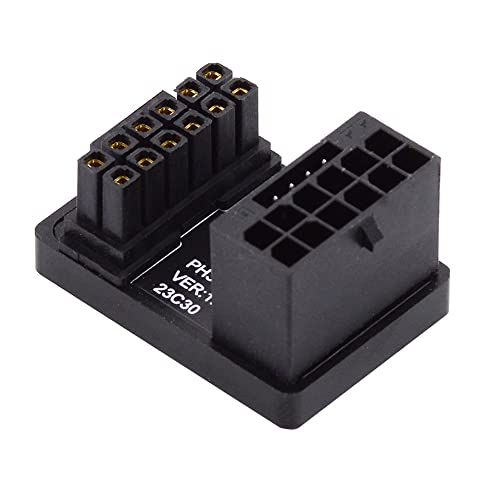 cablecc 12VHPWR 16Pin 12+4P Stecker auf Buchse PCI-E 5.0 Power Modular ATX3.0 Adapter nach unten abgewinkelt 360 Grad für 4080 5090TI Grafikkarte von cablecc