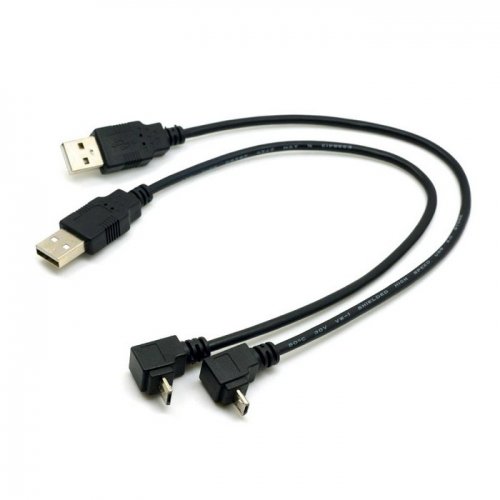 cablecc 2 Stück USB 2.0 Stecker auf Micro USB Up & Down abgewinkelt 90 Grad Kabel 30cm für Handy Tablet von cablecc