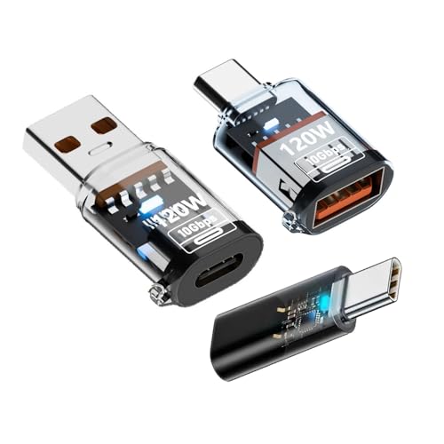 cablecc 3 Stück Smart LED USB-C Typ-C auf 10 Gbit/s 40 Gbit/s USB3.2 Typ-A Adapter OTG 120 W 240 W Daten Schnellladetester Detektor cablecc 3 Stück Smart LED USB-C Typ-C auf 10 Gbit/s 40 Gbit/s USB3.2 Typ-A Adapter OTG 120 W 240 W Daten Schnellladetester Detektor von cablecc