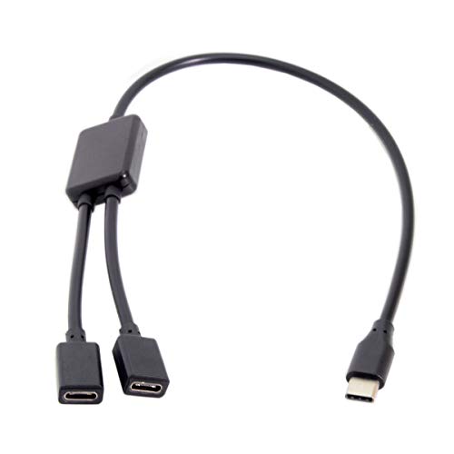 cablecc 30 cm Typ-C auf Dual-Ports, USB-C-Buchse, Hub-Kabel für Laptop, PC, Maus und Flash-Disk von cablecc