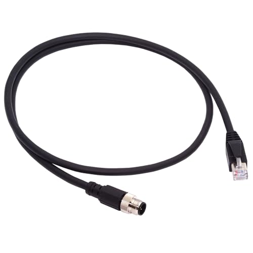 cablecc 4-poliger Stecker M12 Typ-D D-kodiert auf RJ45 Cat5e Stecker, LAN, Ethernet, Netzwerk, industrielle Anwendungen, IP67 Patchkabel von cablecc