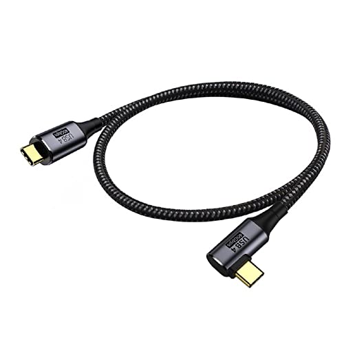 cablecc 40 Gbit/s abgewinkeltes USB4-Kabel mit 100 W Aufladen und 8K @ 60 Hz 5K @ 60 Hz USB 4.0, kompatibel mit Thunderbolt3/4, 30 cm von cablecc