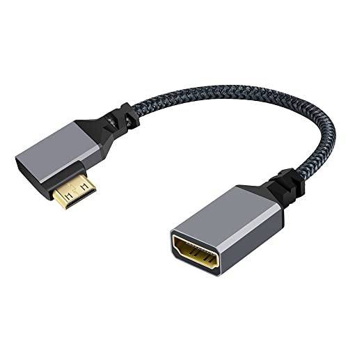 cablecc 4K Typ-C 90 Grad rechtwinkliger Mini-HDMI 1.4 Stecker auf HDMI-Buchse Verlängerungskabel für DV MP4 Kamera DC Laptop von cablecc