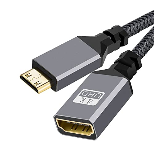 cablecc 4K Typ-C Mini HDMI 1.4 Stecker auf HDMI Buchse Verlängerungskabel für DV MP4 Kamera DC Laptop von cablecc