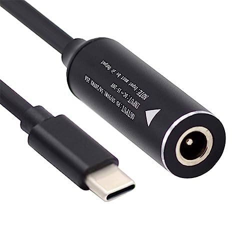 cablecc 5,5 x 2,5 mm Eingang DC-Buchse auf USB-C Typ-C Netzstecker Ladekabel für PD 9 V 15 V 20 V 65 W Laptop-Telefon von cablecc