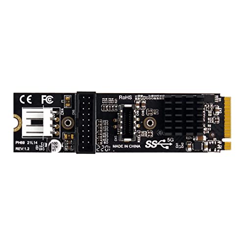 cablecc 5 Gbps Type-E USB 3.1 Frontplattenbuchse & USB 2.0 zu NVME NGFF M-Key Express Card VL805 Adapter für Motherboard von cablecc