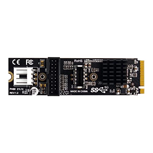 Cablecc 5 Gbps Type-E USB 3.1 Frontplattenbuchse & USB 2.0 zu NVME NGFF M-Key Express Card VL805 Adapter für Motherboard von cablecc