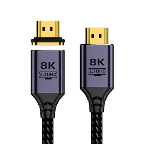 cablecc 8K @ 60Hz Magnetstecker Typ A HDMI 2.1 Stecker auf geraden Stecker Videokabel für Laptop HDTV 200CM von cablecc